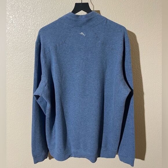 NWT Disney Parks Tommy Bahama Mickey Mouse Blue Half Zip Sweatshirt Jacket M - Picture 2 of 6